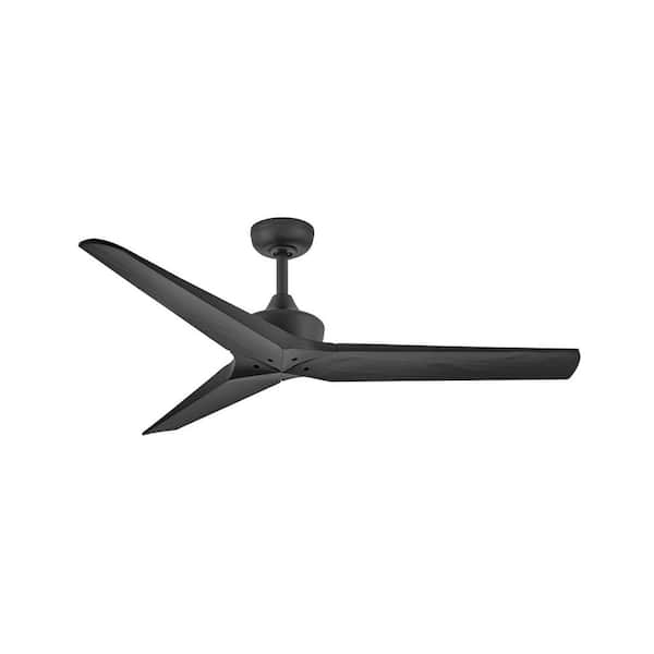 HINKLEY Chisel 52.0 in. Indoor/Outdoor Matte Black Ceiling Fan with Remote Control