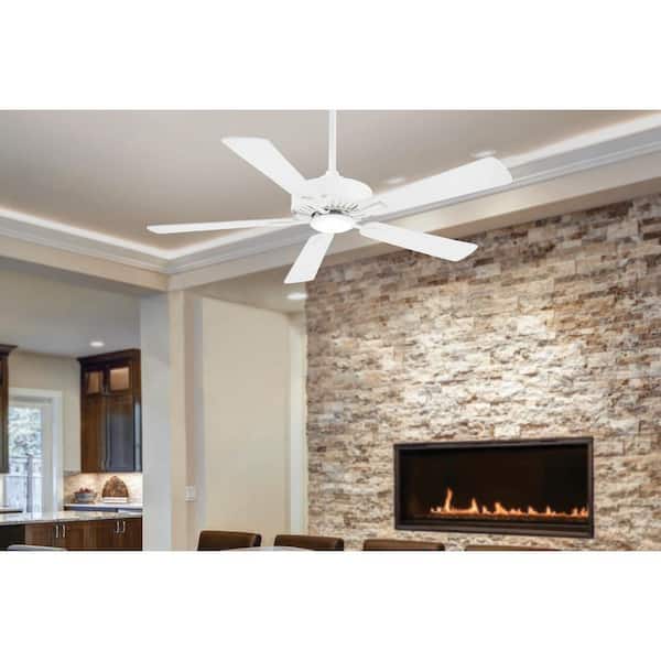 Contractor 52 in. Integrated LED Indoor Flat White Ceiling Fan with Light and Remote Control