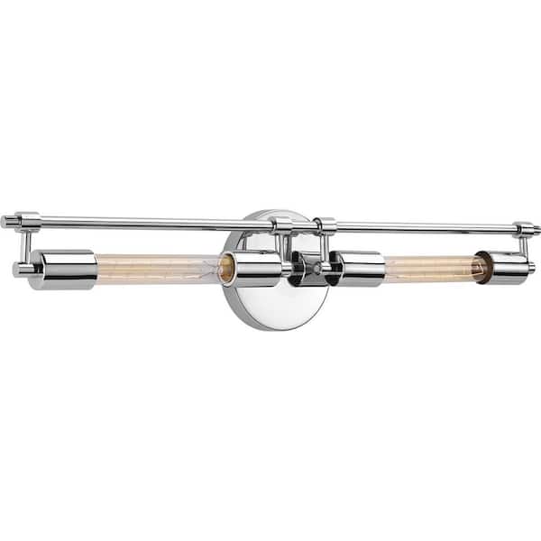 Progress Lighting Circuit Collection 2-Light Polished Chrome Urban Industrial Bath Vanity Light