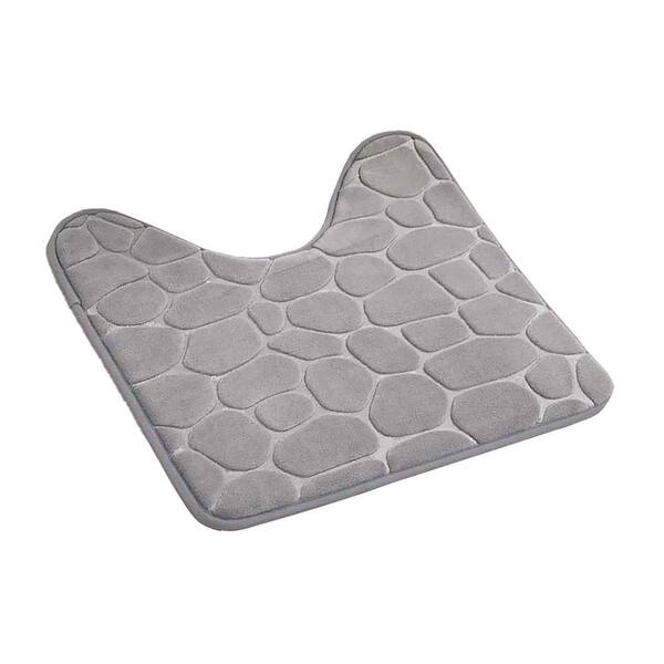 3 D Pebbles 20 in. x 20 in. Light Gray Memory Foam Contour Bath Mat