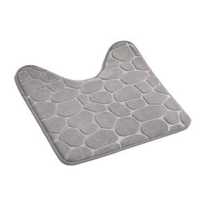 3-D-Pebbles 20 in. x 20 in. Light Gray Memory Foam Contour Bath Mat