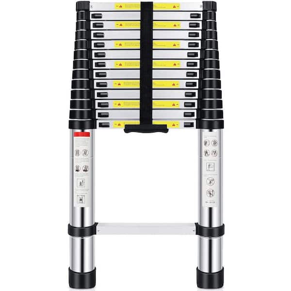 Telescoping Ladder Reach 16.5 ft. Aluminum Extension Collapsible 330 lbs. Max Capacity Multi-Purpose for RV 3.94 in. H