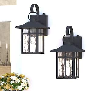 Hawaii Montpelier 1-Light Black Hardwired 12.4 in. H Outdoor Sconce Dusk to Dawn Wall Lantern Sconce (4-Pack)