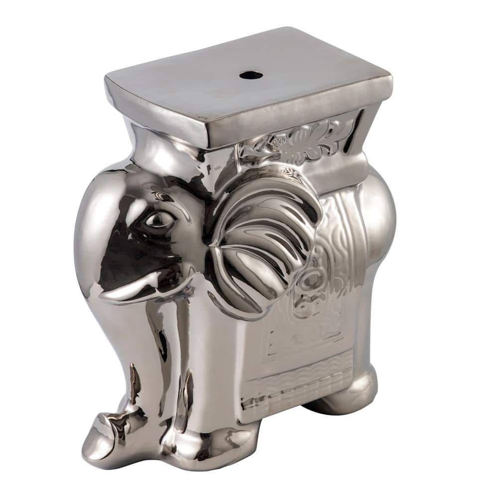 Animal Patterns Silver Ceramic Garden Stool