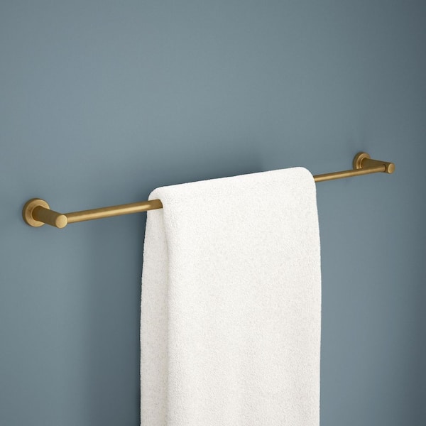 Wake Telescoping 15-1/2 in. to 29 in. Wall Mounted Towel Bar, Adjustable Towel Holder in Satin Gold
