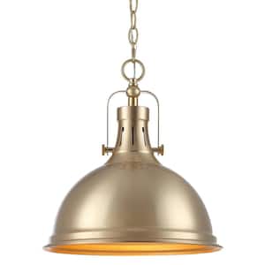 Belle 60-Watt 1-Light Cool Brass Modern Pendant Light with Cool Brass Shade, No Bulb Included