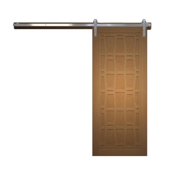 VeryCustom 30 in. x 84 in. Whatever Daddy-O Sands Wood Sliding Barn Door with Hardware Kit in Black