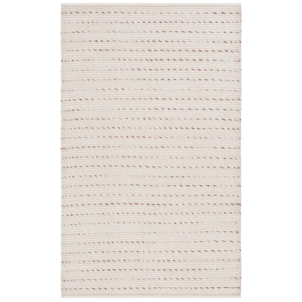 Vermont 5 ft. x 8 ft. Ivory/Beige Scandinavian Textured Stripe Area Rug