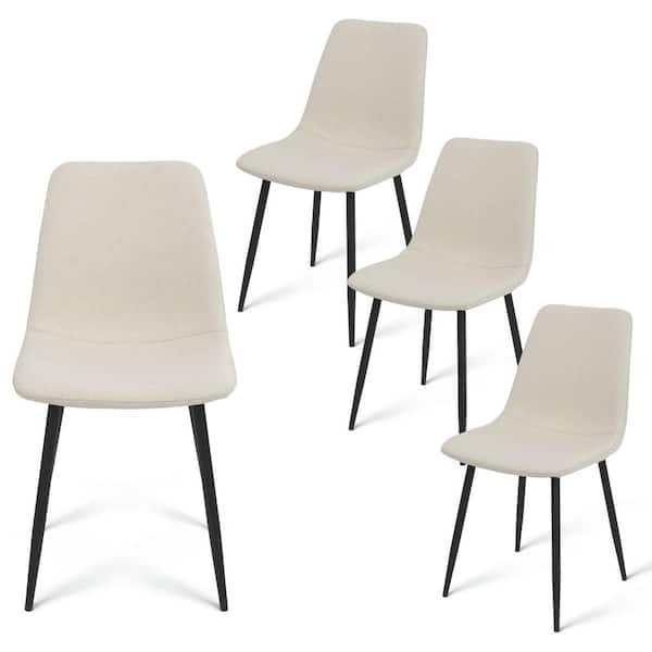 Elevens Upholstered Beige Dining Side Chair (Set of 4)