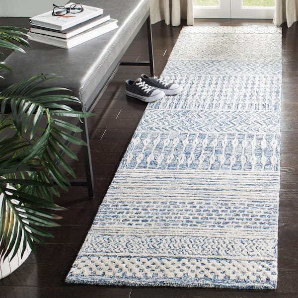 Glamour Navy/Ivory 2 ft. x 6 ft. Geometric Runner Rug