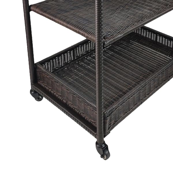 South Street Loft 3-TIER Wicker Rattan Rack Shelf 18 x 10 x 35