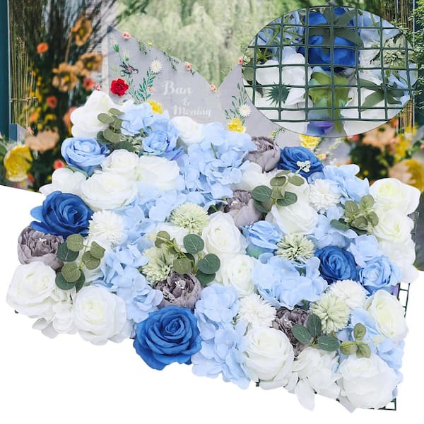 YIYIBYUS 23.6 in. x 15.7 in. Blue Artificial Hydrangea Rose Flower