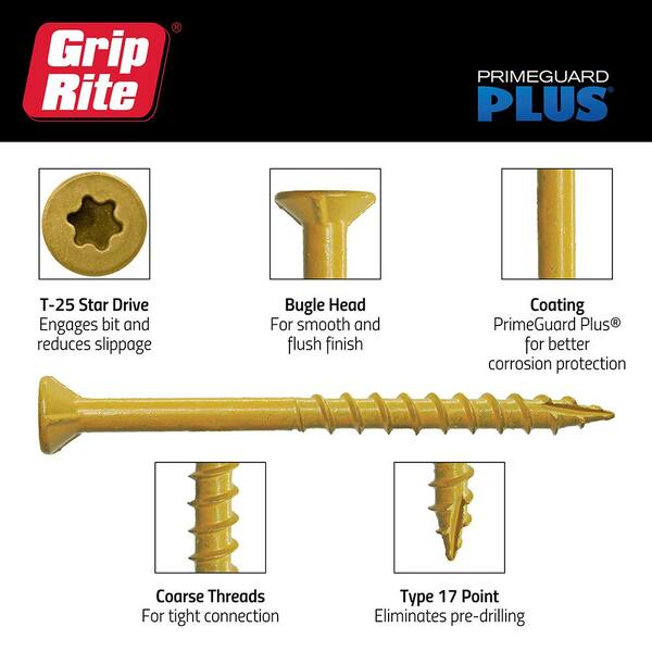 Grip-Rite #9 x 2-1/2 in. Star Drive Bugle Head Coarse Thread