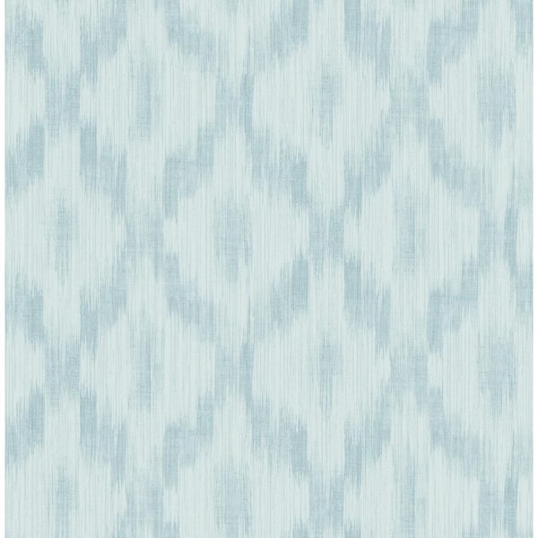 Seabrook Designs Pomerelle Ikat Flamestitch Blue Mist & Ivory Paper Strippable Roll (Covers 56.05 sq. ft.)