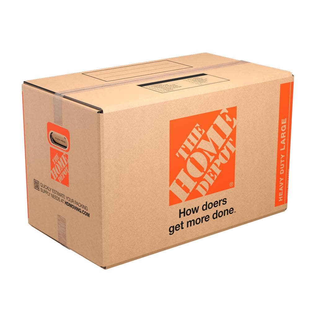 The Home Depot 27 in. L x 15 in. W x 16 in. D Heavy-Duty Large Moving Box  with Handles HDLBX The Home Depot