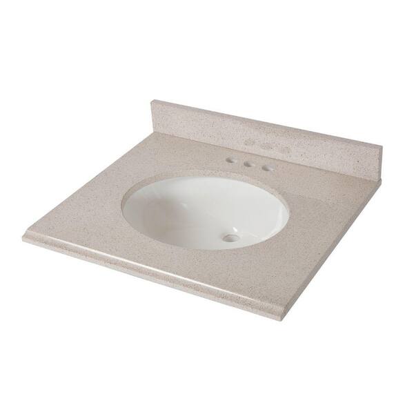 St. Paul 25 in. x 22 in. Colorpoint Vanity Top in Maui with White Bowl