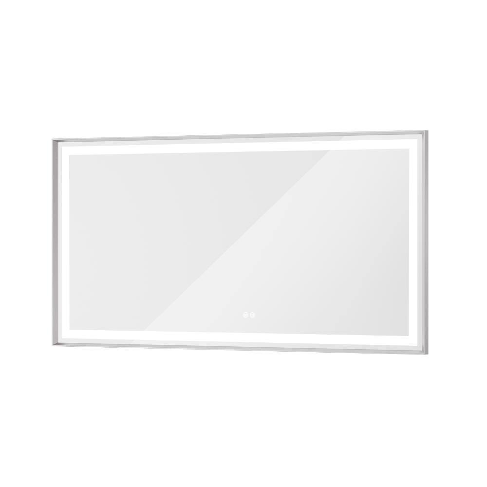 60 in. W x 30 in. H Framed LED Lighted Bathroom Vanity Mirror with Light in Brushed Nickel with Backlit and Anti-Fog price history on PriceWatchPro