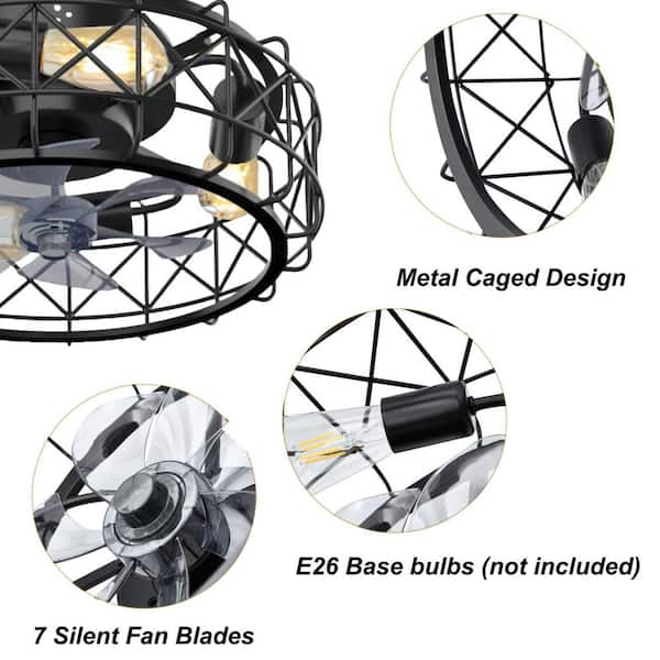 42 in. Indoor Black Retractable Ceiling Fan with Light and Remote