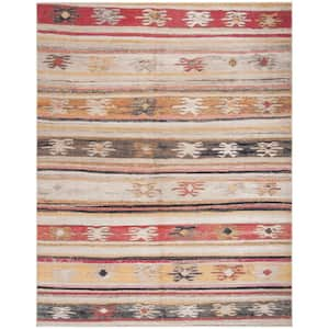 Montage Taupe/Multi 9 ft. x 12 ft. Striped Indoor/Outdoor Patio  Area Rug