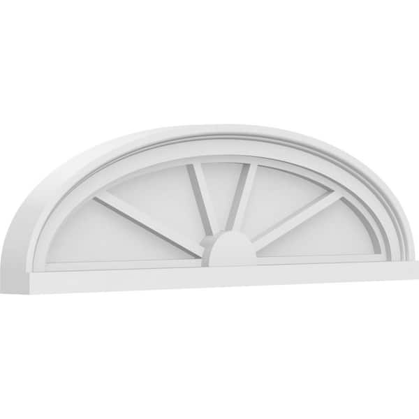 Ekena Millwork 2 in. x 28 in. x 8 in. Elliptical 4-Spoke Architectural Grade PVC Pediment Moulding