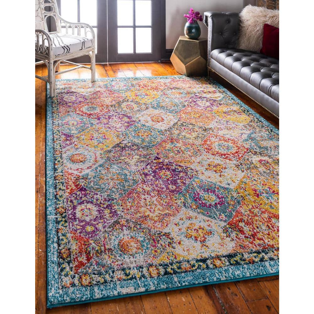 Madeline Multi-Color Rectangular Synthetic Indoor Rug