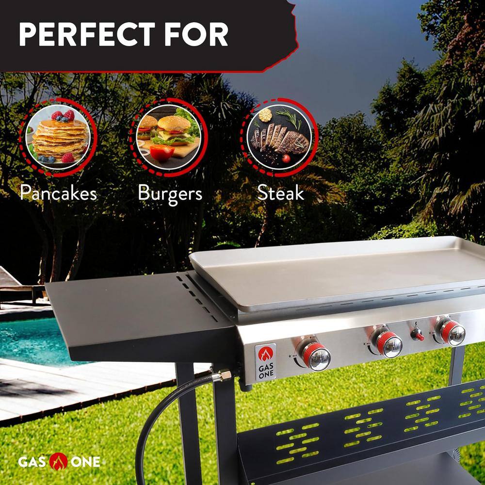 Gas One 4-Burner Black and Stainless Steel Portable Propane Grill