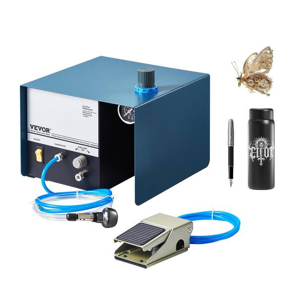 VEVOR Pneumatic Jewelry Engraver 28000 RPM 80-Watt Single Head Pneumatic Hand Engraving Machine DIY Impact Engraver