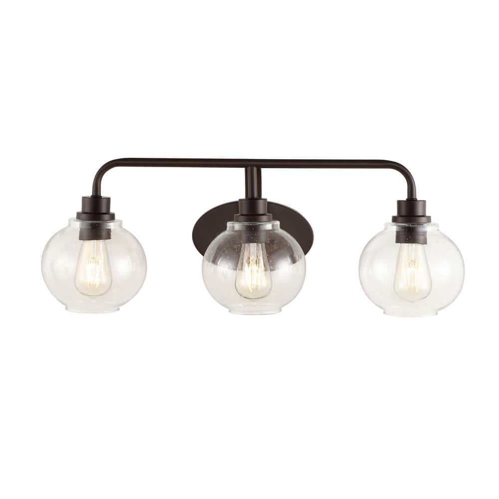 Sandrine 26.25" Oil-Rubbed Bronze and Clear Glass Vanity Light