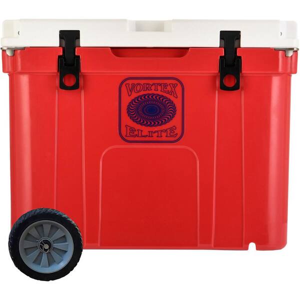 Vortex Elite 55 Qt. Rotational-Molded Customizable Cooler System with 1-Set of Standard Wheels in Red