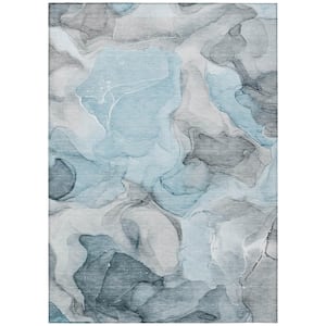 Chantille ACN504 Teal 5 ft. x 7 ft. 6 in. Machine Washable Indoor/Outdoor Geometric Area Rug