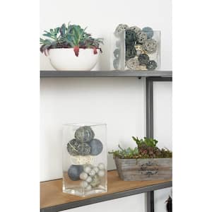 Gray Handmade Dried Plant Orbs & Vase Filler with Varying Designs (3- Pack)