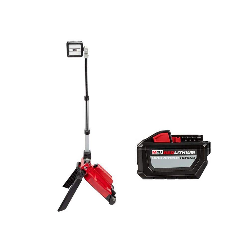 Milwaukee M18 ONE-KEY 18-Volt Lithium-Ion Cordless ROCKET Dual Pack Tower  Light w/12.0ah Battery 2120-20-48-11-1812 The Home Depot