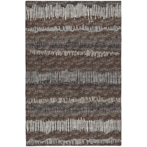 Dream Shag Premium Machine Washable Abstract ADS37 Brown 10 ft. x 14 ft. Area Rug