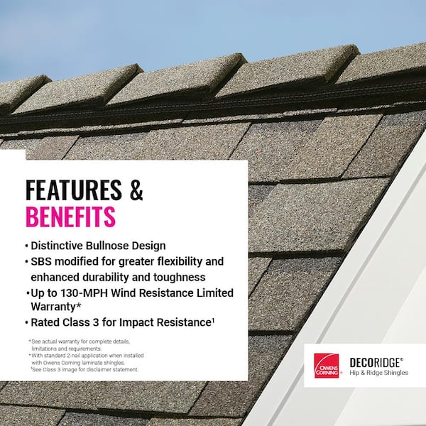 Owens Corning ProEdge Brownwood Algae Resistant Hip and Ridge Roofing  Shingles (33 lin. ft. per Bundle) HPA23 - The Home Depot