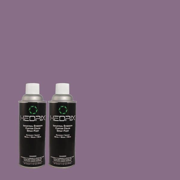 Hedrix 11 oz. Match of 650D-6 Purple Silhouette Flat Custom Spray Paint (2-Pack)