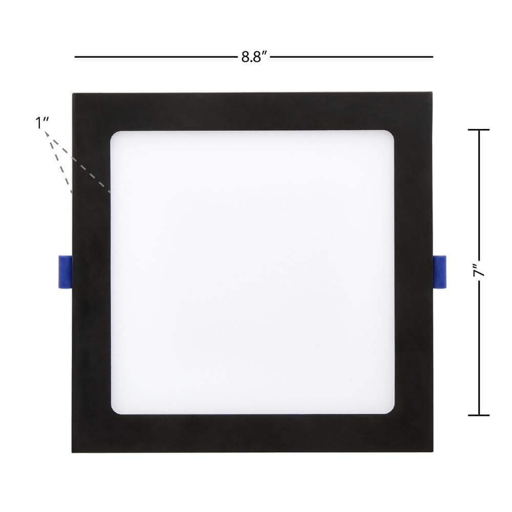 8-inch Black Aluminum Square LED Recessed Downlight