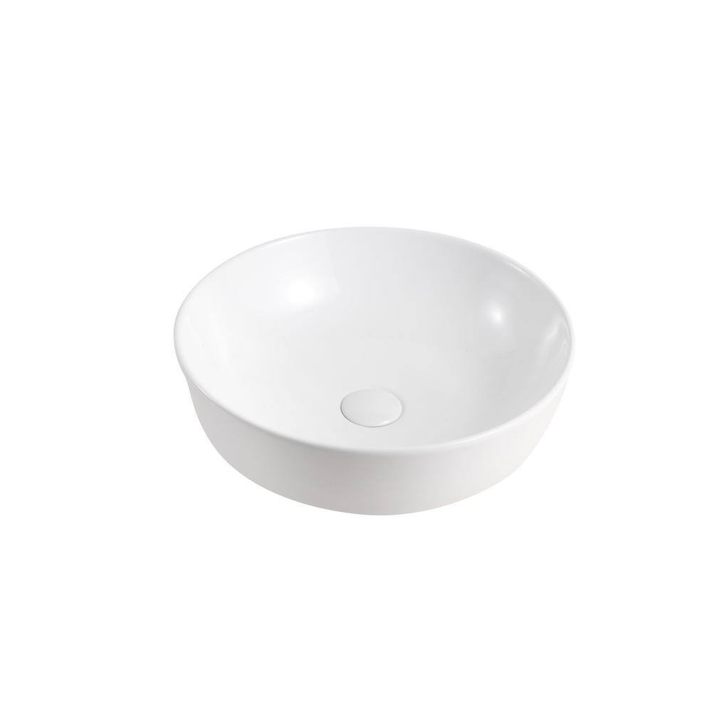Elanti 16.5'' White Ceramic Round Bathroom Sink