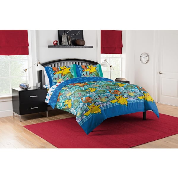 THE NORTHWEST GROUP Pokemon First Starters 5 Piece Full Multi Colored Polyester Bed Comforter Set in Bag Set 78 in. x 86 in. 1POK864000001EDC The Home Depot