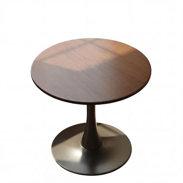 Walnut Wood Outdoor Round Coffee Table Dining Table for Kitchen, Dining Room, Living Room and Outdoors