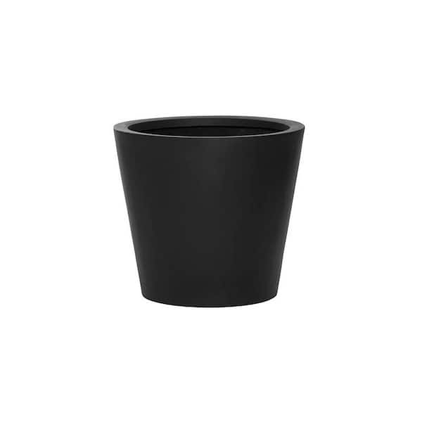 Vasesource Essex 13.75 in. x 15.75 in. x 15.75 in. Matte Black Fiberstone Planter