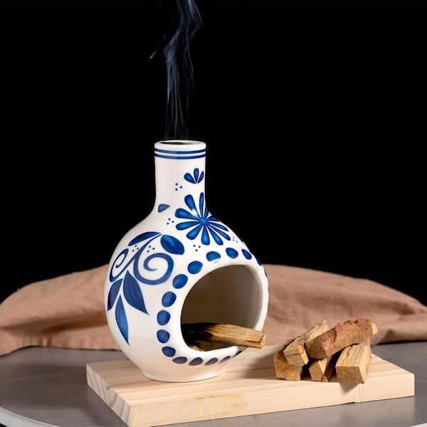 Afoxsos Handmade Ceramic Palo Santo Burner - Mini Chimenea Incense