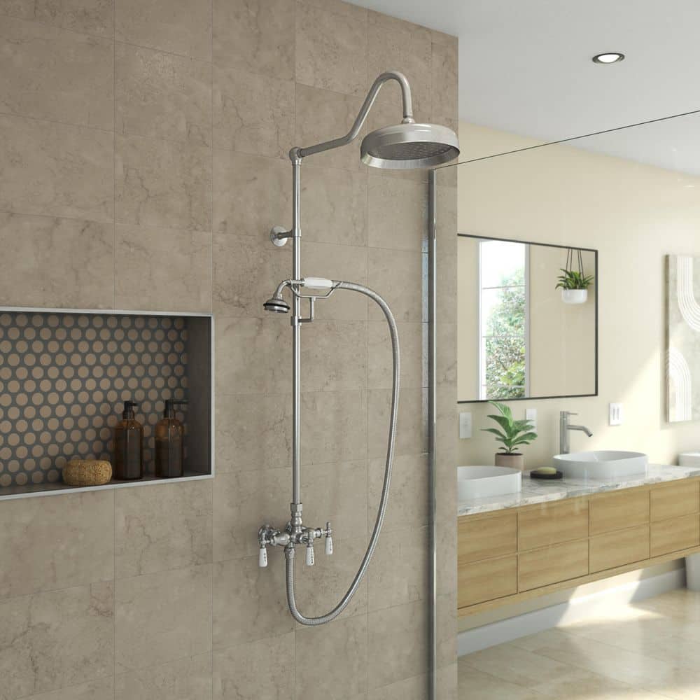 Abbey 10 in. x 34 in. 1/2 in. Shower Faucet Set with Handshower in Brushed Nickel price history on PriceWatchPro
