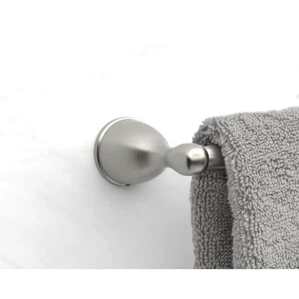 Builders 3-Piece Bath Hardware Set with Towel Bar TP Holder Towel Ring in Brushed Nickel