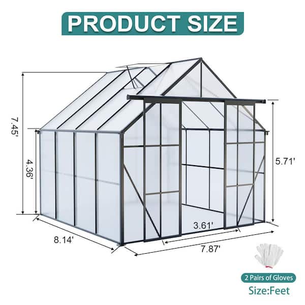 Storhaus 94 in. W x 97 in. D x 89 in. H Polycarbonate Black