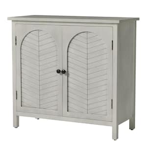 Crafted Gray Finish Unique 30 in. H Accent Cabinet with 2-Door Blending Elegance with Practicality