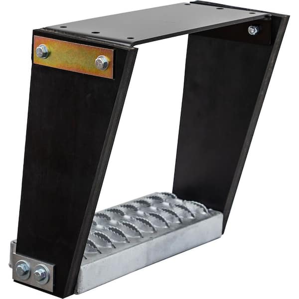 Flexible Rubber Step with Galvanized Steel Diamond Deck-Span Tread - 12x13 Inch