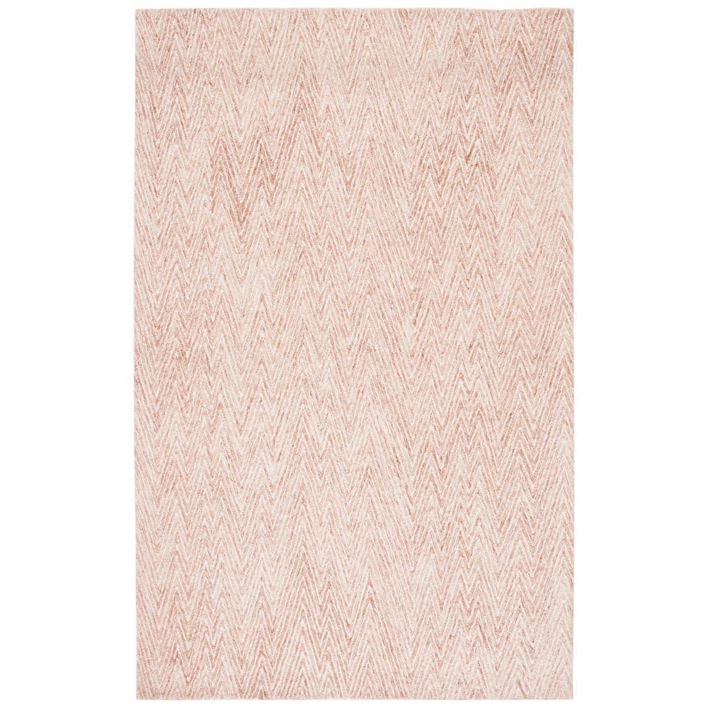Ivory and Brown Hand-Tufted Wool Abstract Area Rug 3' x 5'