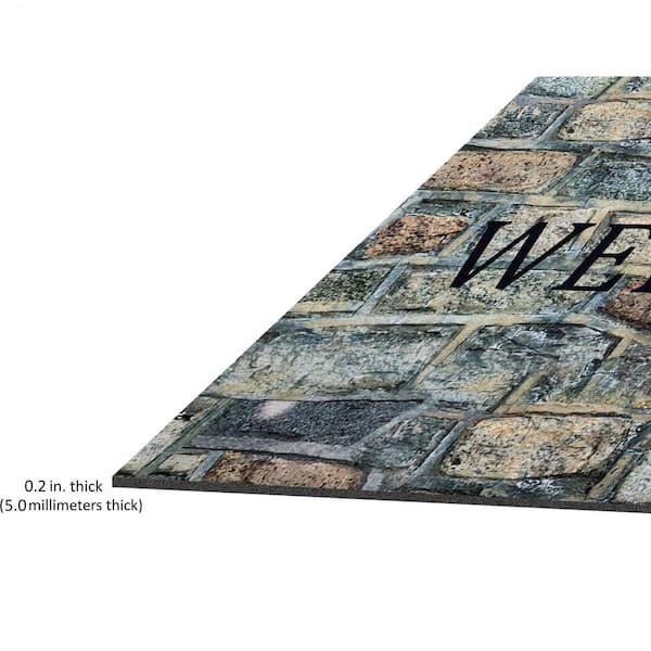 Mineral Stone Recycled Rubber Wide Welcome Doormat