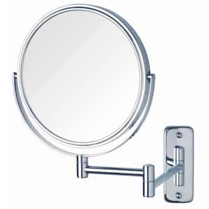 8 in. Dia Bi-View Wall Mount Makeup Mirror in Chrome