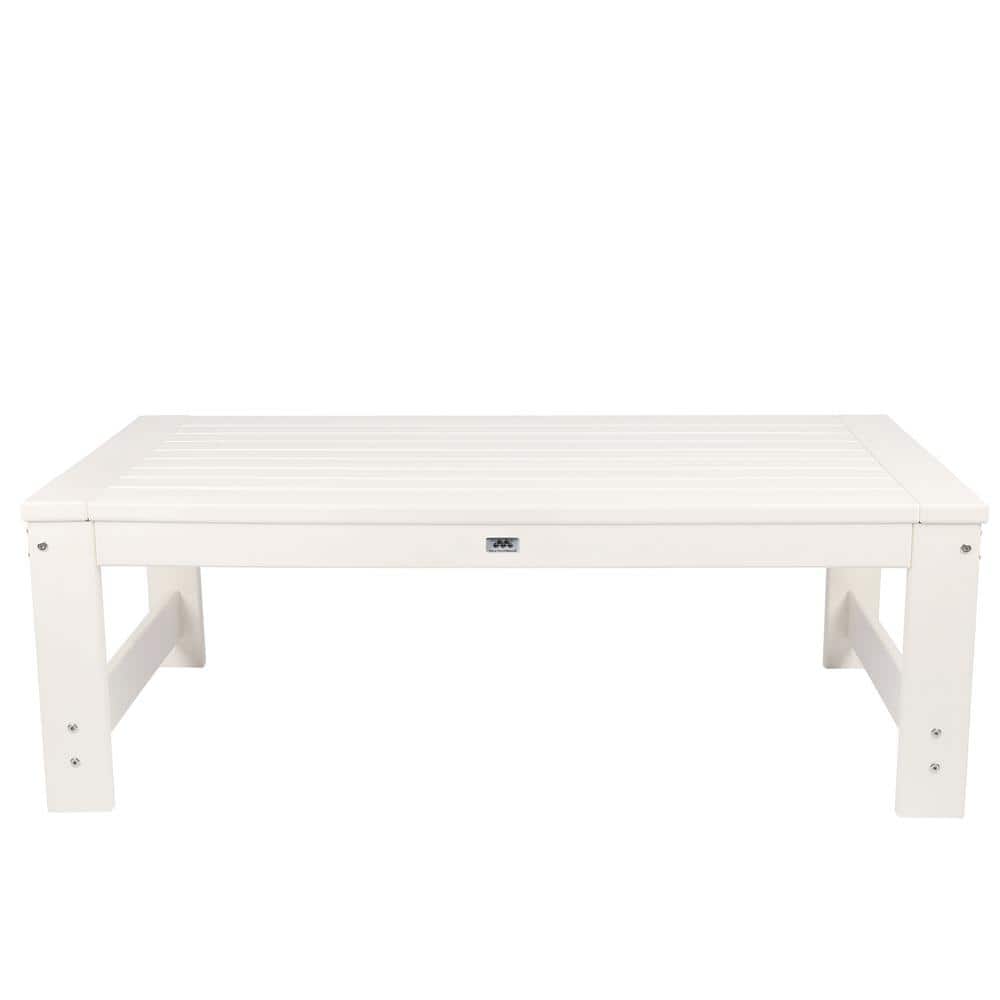 NewTechWood Boston Ivory Rectangle Plastic Outdoor Coffee Table P011
